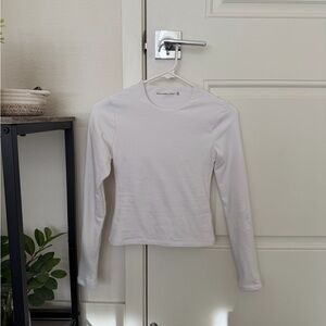 Abercrombie Double-Lined Long Sleeve Baby Tee White